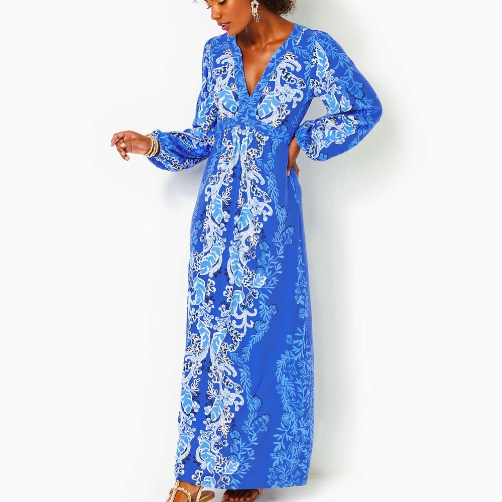 Lilly Pulitzer NWT Blue and White Maxi Dress-size 4